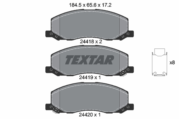 Sada brzdových platničiek kotúčovej brzdy TEXTAR (2441801)