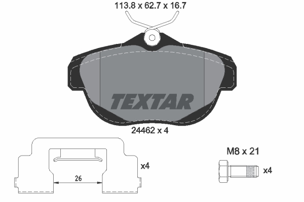 Sada brzdových platničiek kotúčovej brzdy TEXTAR (2446201)