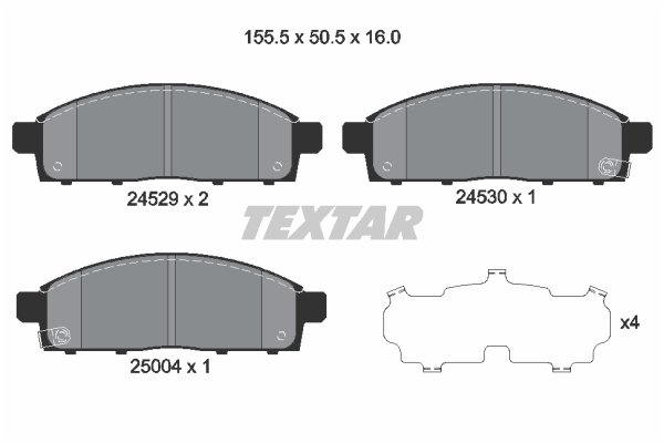 Sada brzdových platničiek kotúčovej brzdy TEXTAR (2452901)