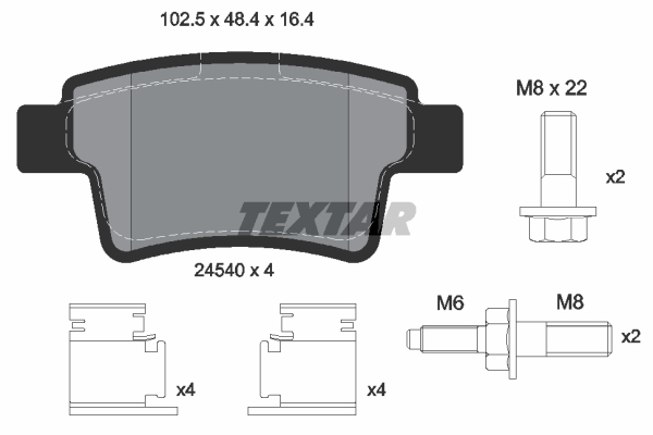 Sada brzdových platničiek kotúčovej brzdy TEXTAR (2454001)