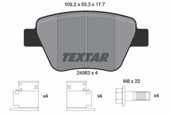 Sada brzdových platničiek kotúčovej brzdy TEXTAR (2456301)