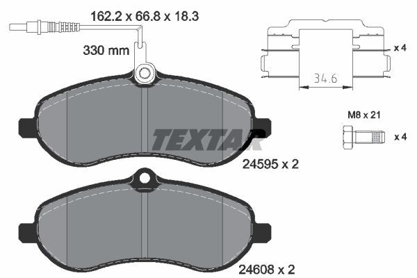 Sada brzdových platničiek kotúčovej brzdy TEXTAR (2459501)