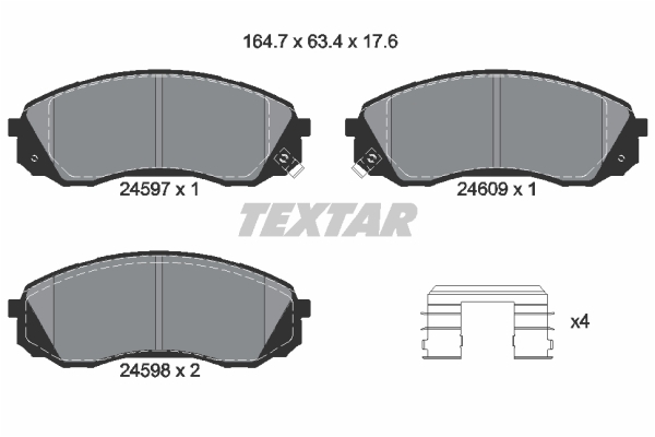 Sada brzdových platničiek kotúčovej brzdy TEXTAR (2459701)