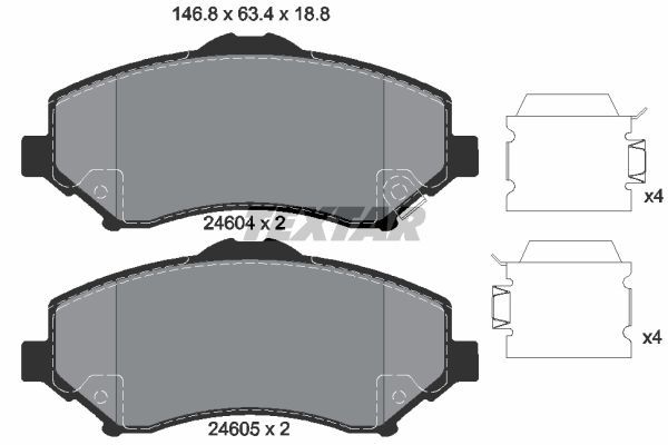 Sada brzdových platničiek kotúčovej brzdy TEXTAR (2460401)