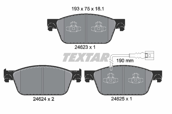 Sada brzdových platničiek kotúčovej brzdy TEXTAR (2462301)