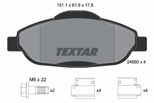 Sada brzdových platničiek kotúčovej brzdy TEXTAR (2466001)