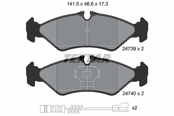Sada brzdových platničiek kotúčovej brzdy TEXTAR (2473901)