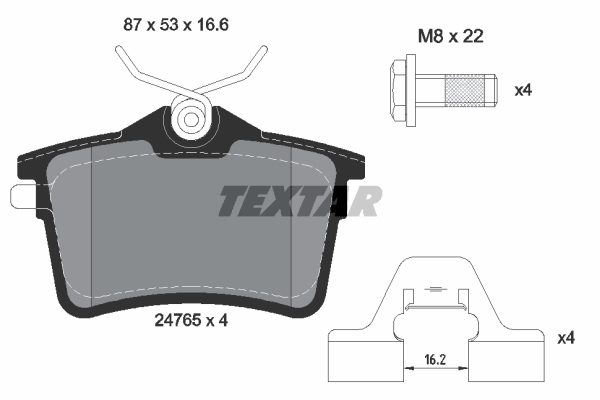 Sada brzdových platničiek kotúčovej brzdy TEXTAR (2476501)