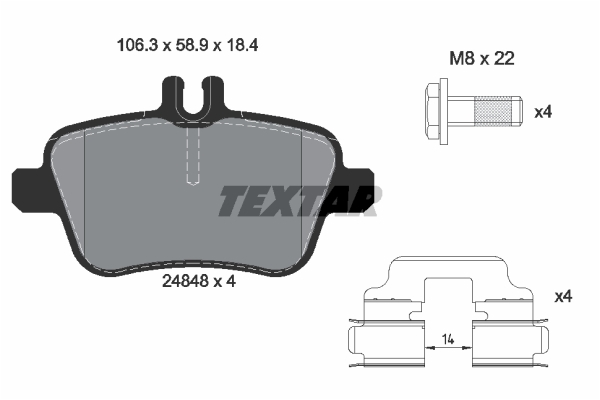 Sada brzdových platničiek kotúčovej brzdy TEXTAR (2484801)