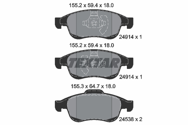 Sada brzdových platničiek kotúčovej brzdy TEXTAR (2491401)