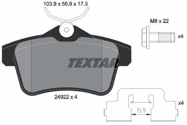 Sada brzdových platničiek kotúčovej brzdy TEXTAR (2492201)
