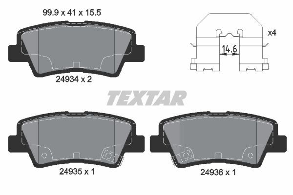 Sada brzdových platničiek kotúčovej brzdy TEXTAR (2493401)