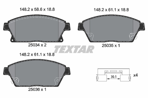 Sada brzdových platničiek kotúčovej brzdy TEXTAR (2503401)