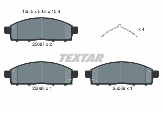 Sada brzdových platničiek kotúčovej brzdy TEXTAR (2508703)