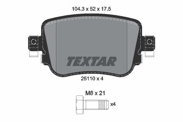 Sada brzdových platničiek kotúčovej brzdy TEXTAR (2511001)