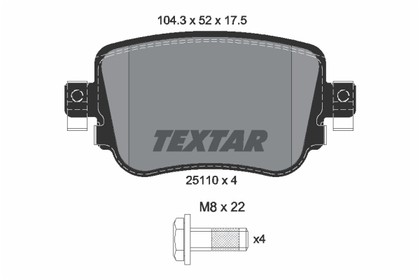 Sada brzdových platničiek kotúčovej brzdy TEXTAR (2511003)