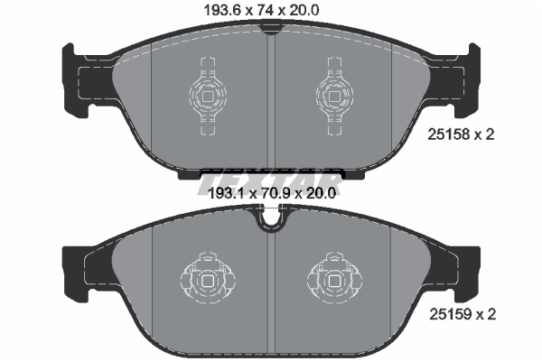 Sada brzdových platničiek kotúčovej brzdy TEXTAR (2515802)