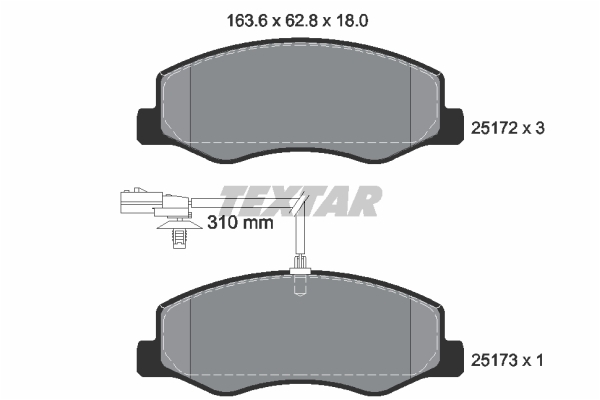 Sada brzdových platničiek kotúčovej brzdy TEXTAR (2517201)