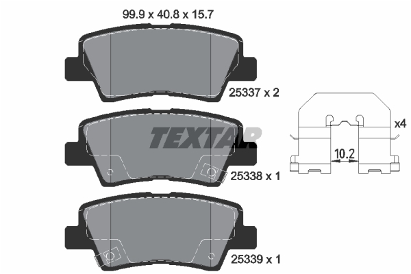 Sada brzdových platničiek kotúčovej brzdy TEXTAR (2533701)