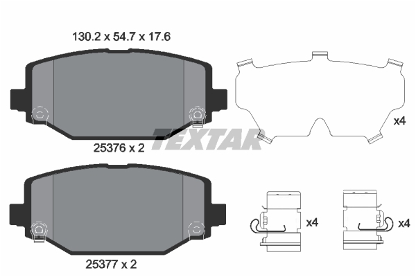 Sada brzdových platničiek kotúčovej brzdy TEXTAR (2537601)