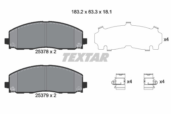 Sada brzdových platničiek kotúčovej brzdy TEXTAR (2537801)