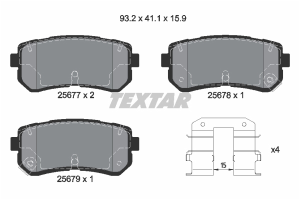 Sada brzdových platničiek kotúčovej brzdy TEXTAR (2567701)