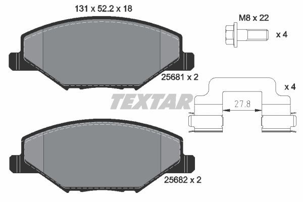 Sada brzdových platničiek kotúčovej brzdy TEXTAR (2568101)