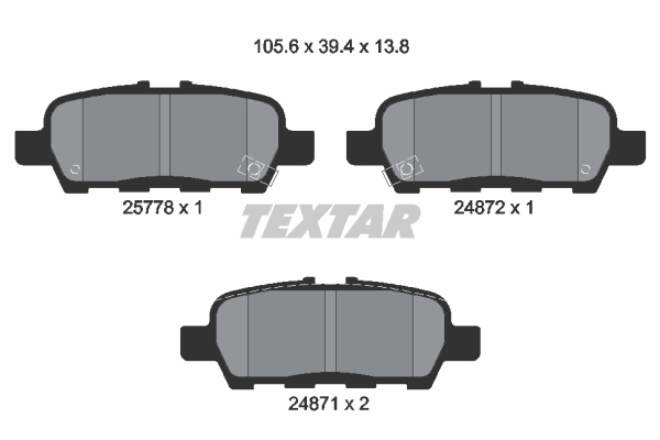 Sada brzdových platničiek kotúčovej brzdy TEXTAR (2577801)