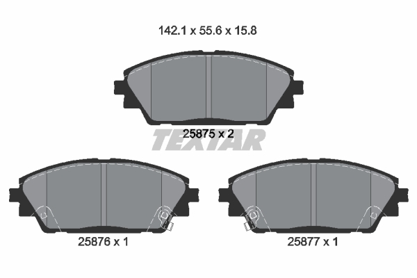 Sada brzdových platničiek kotúčovej brzdy TEXTAR (2587501)