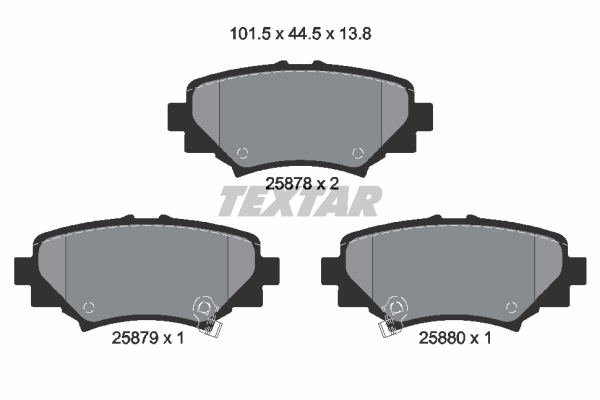 Sada brzdových platničiek kotúčovej brzdy TEXTAR (2587801)