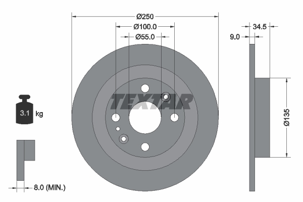 Brzdový kotúč TEXTAR (92061700)